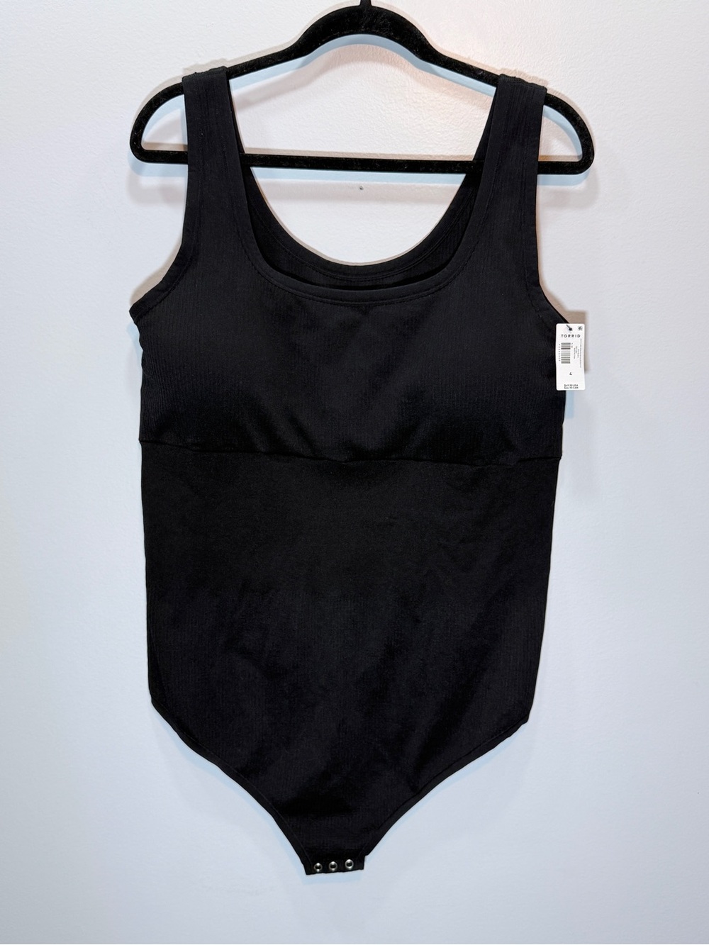 torrid Black Scoop Neck Tank Bodysuit with Snap Closure